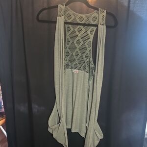 Body Central Gray Sleeveless Cardigan
